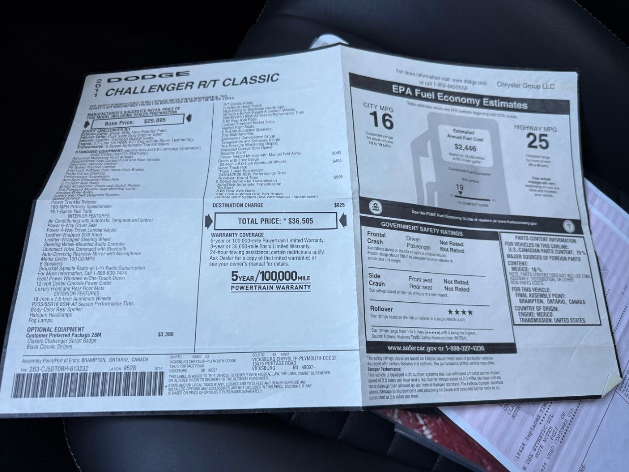 Dodge Challenger 2dr Cpe R/T Classic 2011