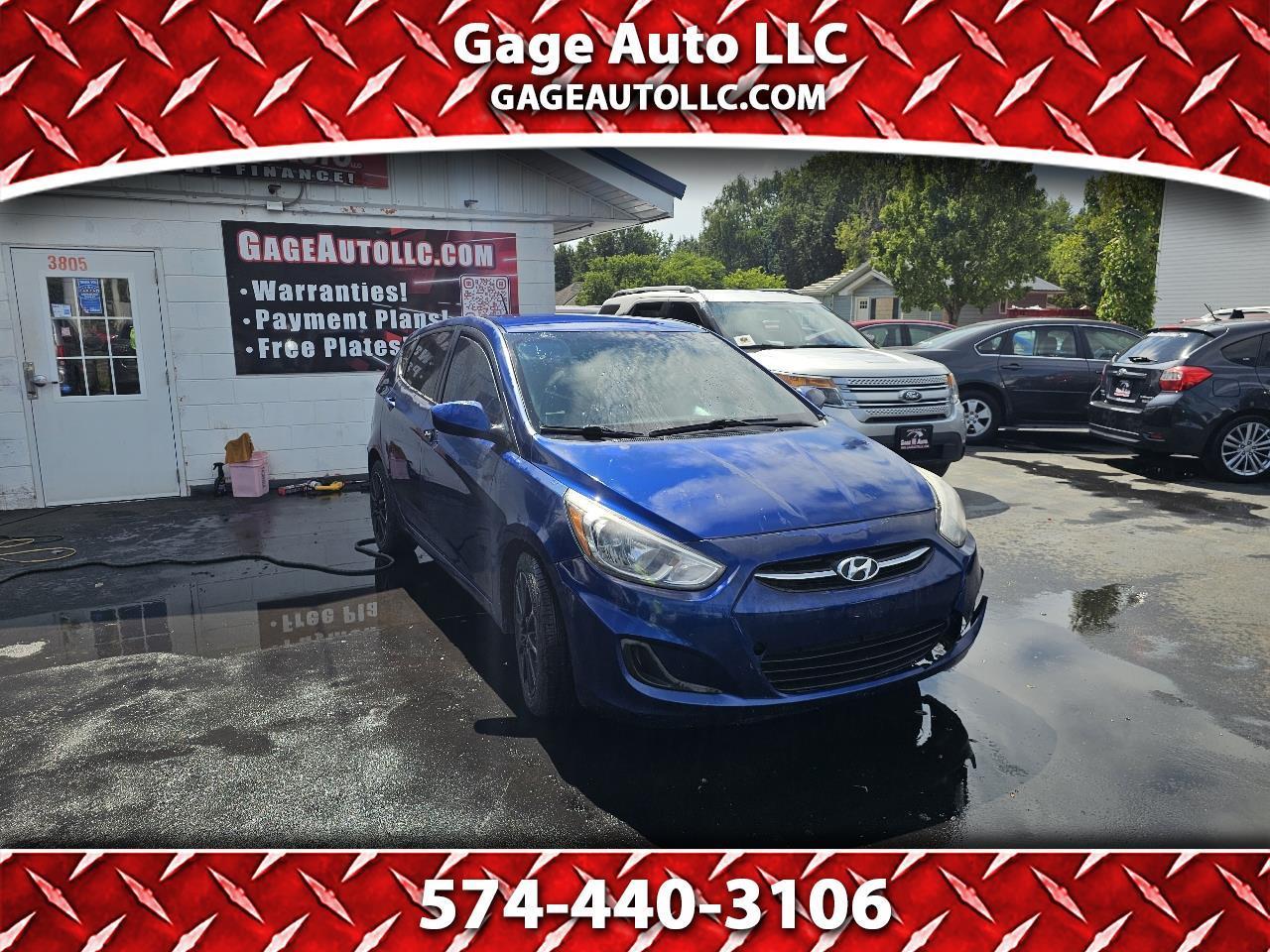 Blue 2015 Hyundai Accent Hatchback Front-Wheel Drive Manual