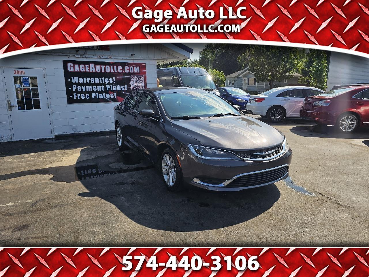 Gray 2015 Chrysler 200 Sedan Front-Wheel Drive Automatic