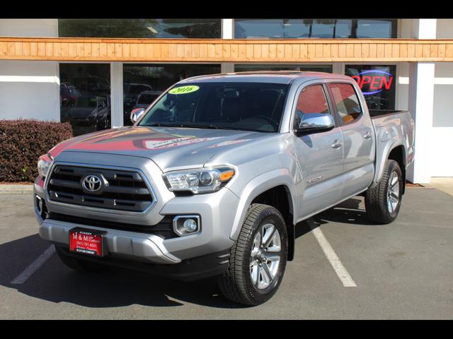 Silver 2016 Toyota Tacoma Double Cab V6 Limited 4WD Pickup Truck Four-Wheel Drive Automatic