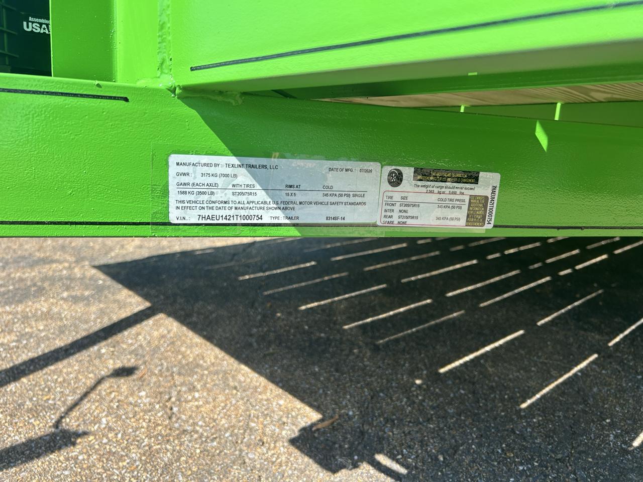 Texline Tandem Axle Trailer  2026
