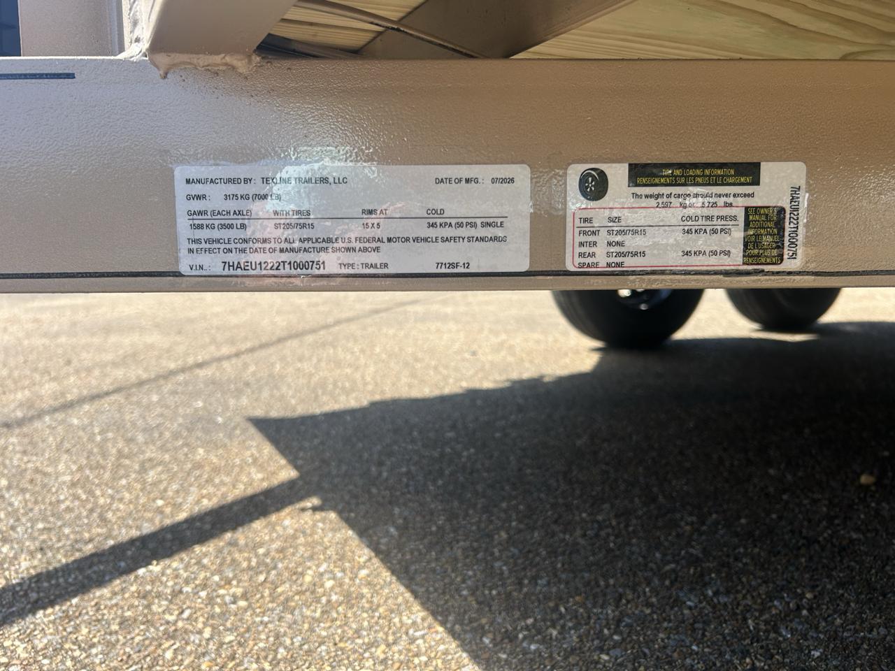 Texline Tandem Axle Trailer  2026