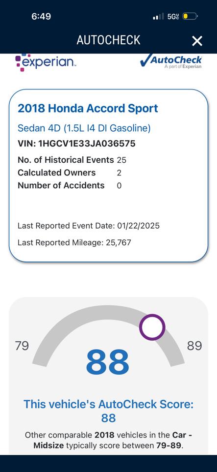 Honda Accord Sport Sedan 6-Spd MT 2018