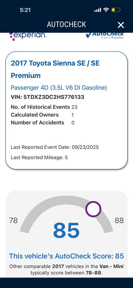 Toyota Sienna SE 8-Passenger 2017