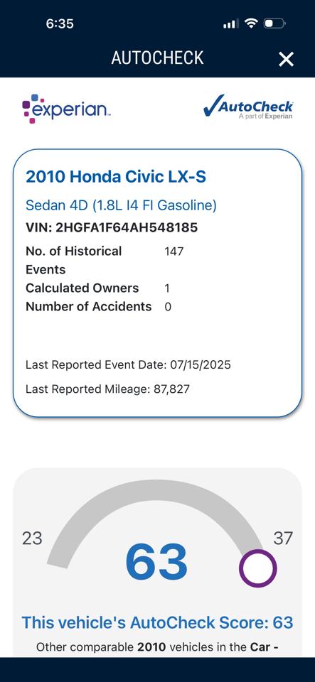 Honda Civic 4dr Sdn LX Auto 2010