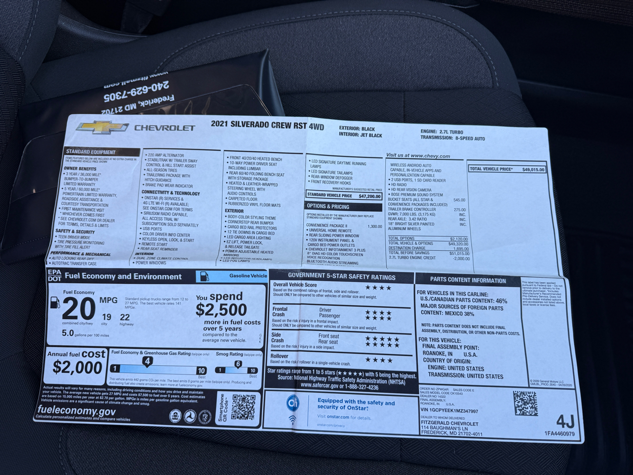 Chevrolet Silverado 1500 RST Crew Cab 4WD 2021