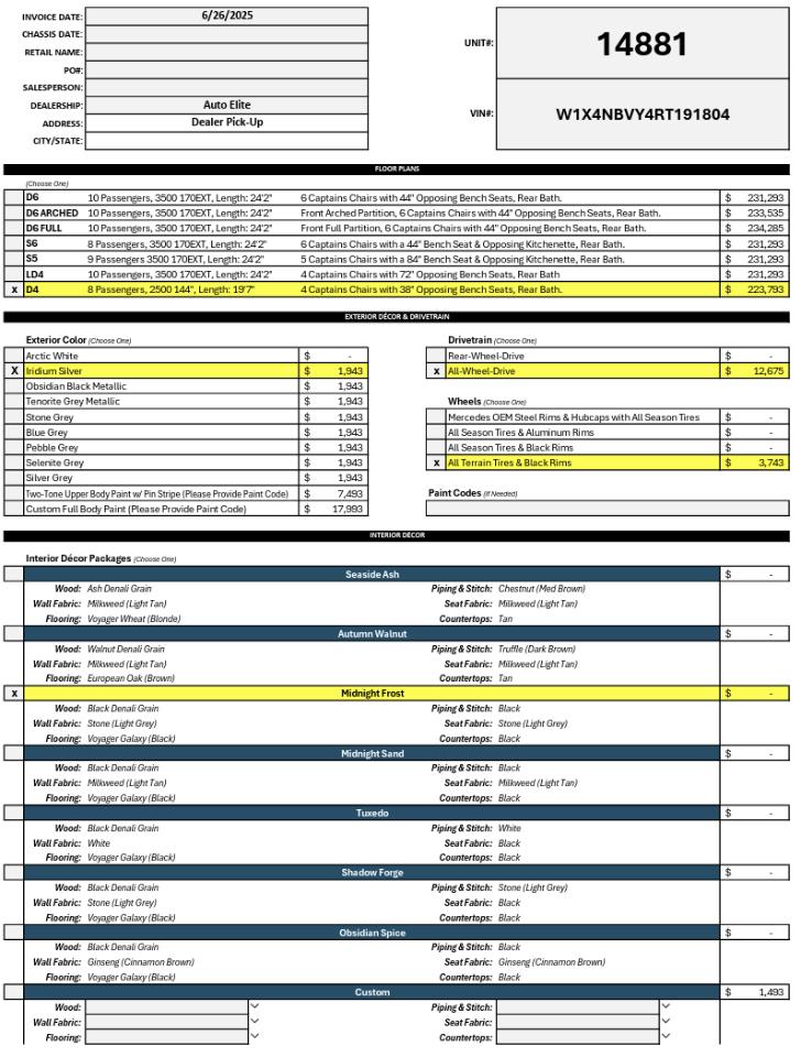 Mercedes-Benz Sprinter 2500  2026