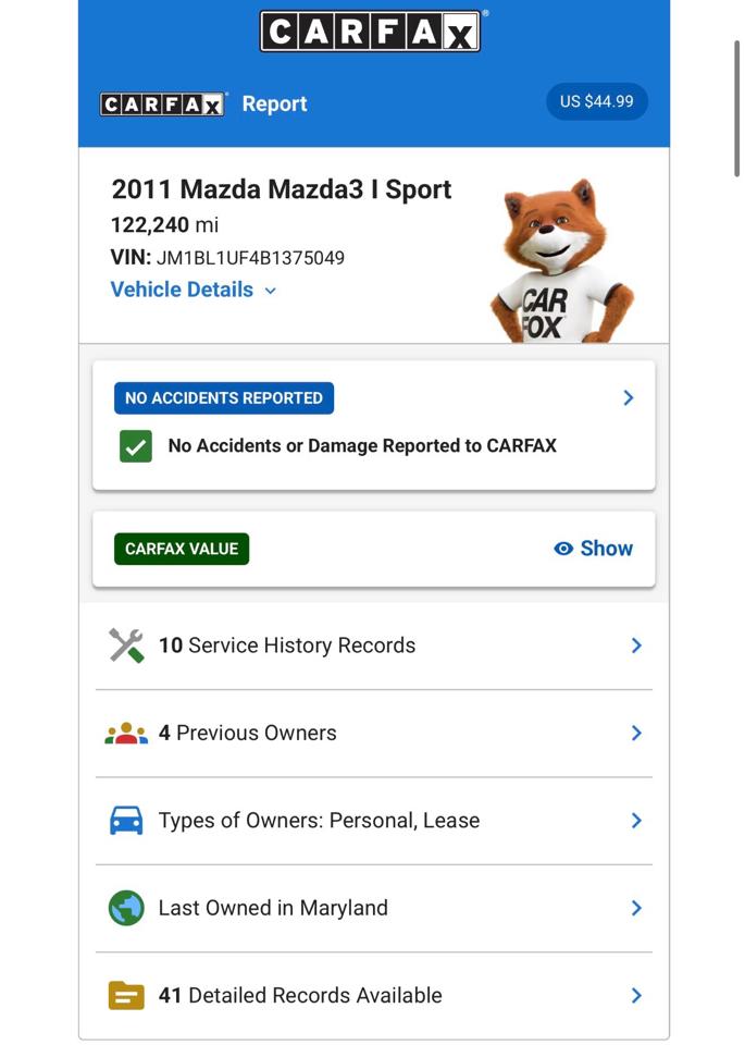 Mazda MAZDA3 i Sport 4-Door 2011