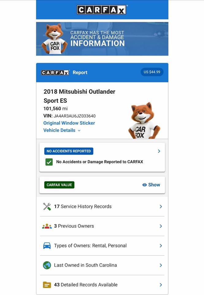 Mitsubishi Outlander Sport 2.0 ES 4WD CVT 2018