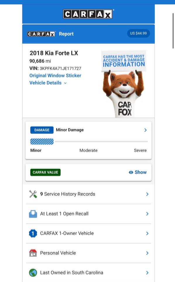 Kia Forte LX 6M 2018