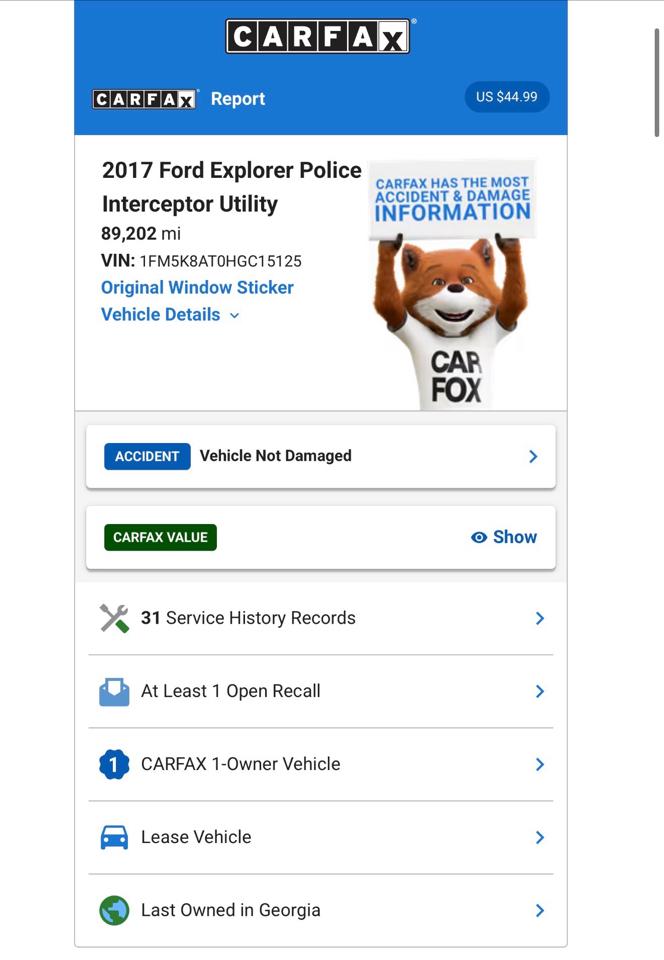 Ford Explorer Police 4WD 2017