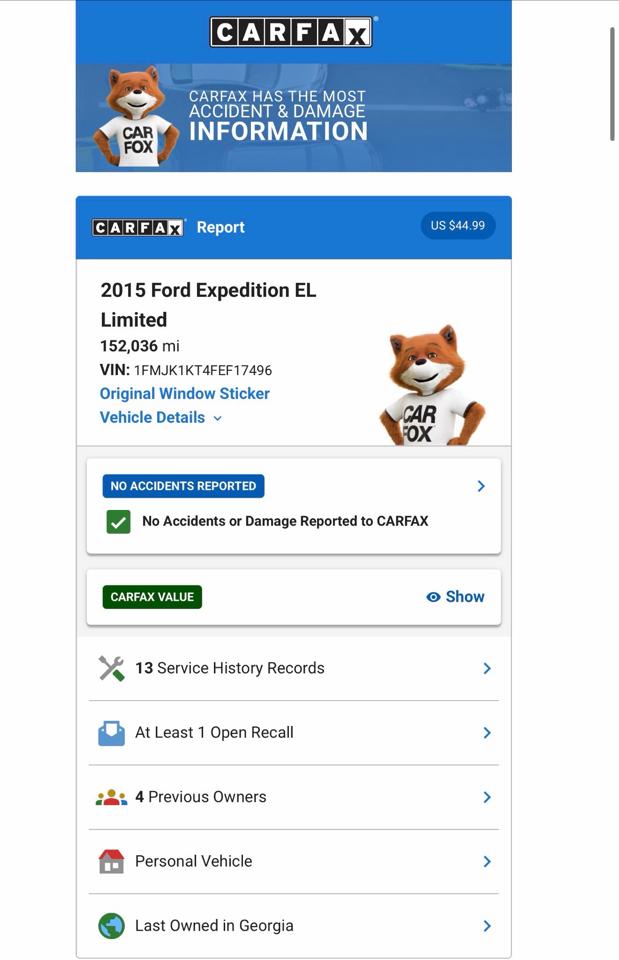 Ford Expedition EL Limited 2WD 2015