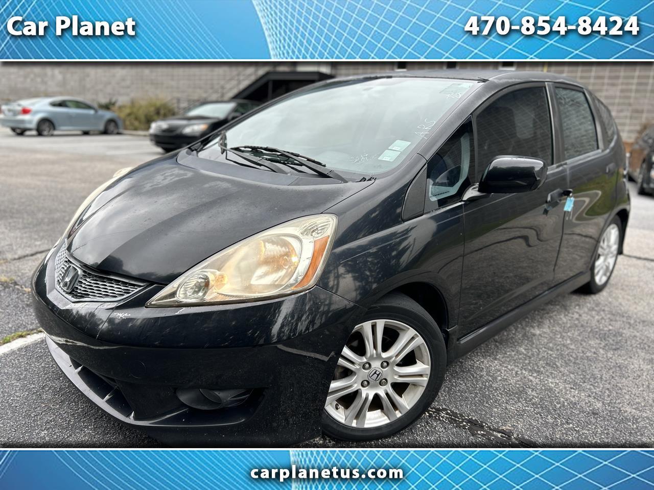 Black 2009 Honda Fit Hatchback Front-Wheel Drive 5-Speed Manual