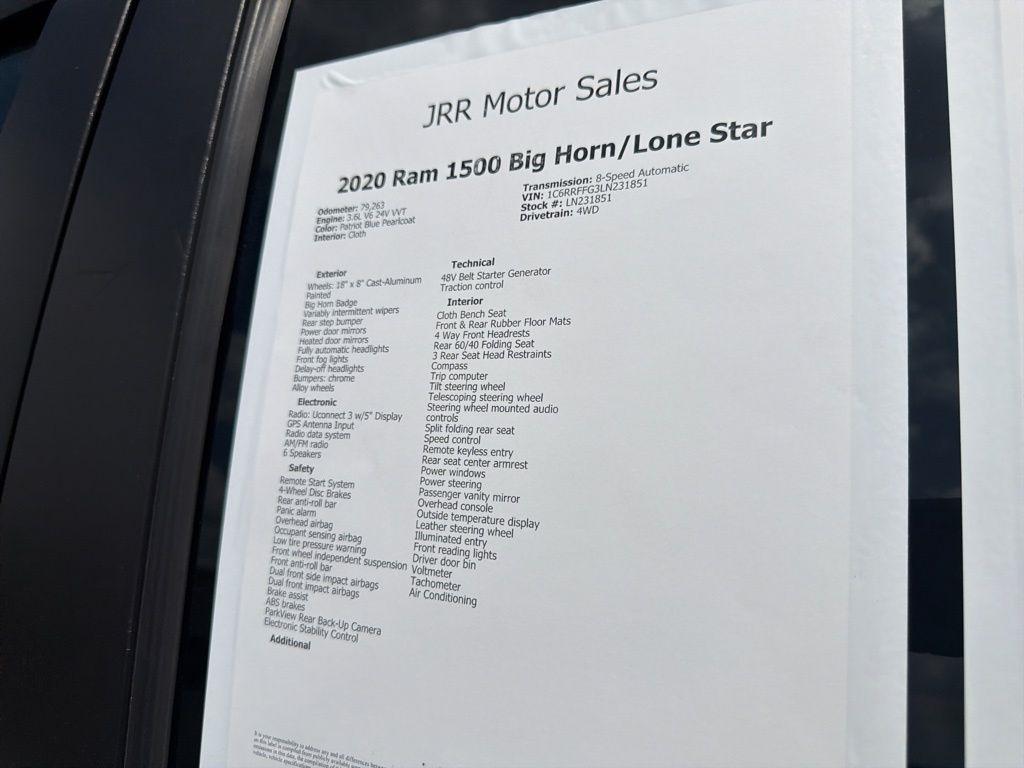 RAM 1500 Big Horn 4x4 Crew Cab 5'7" Box 2020