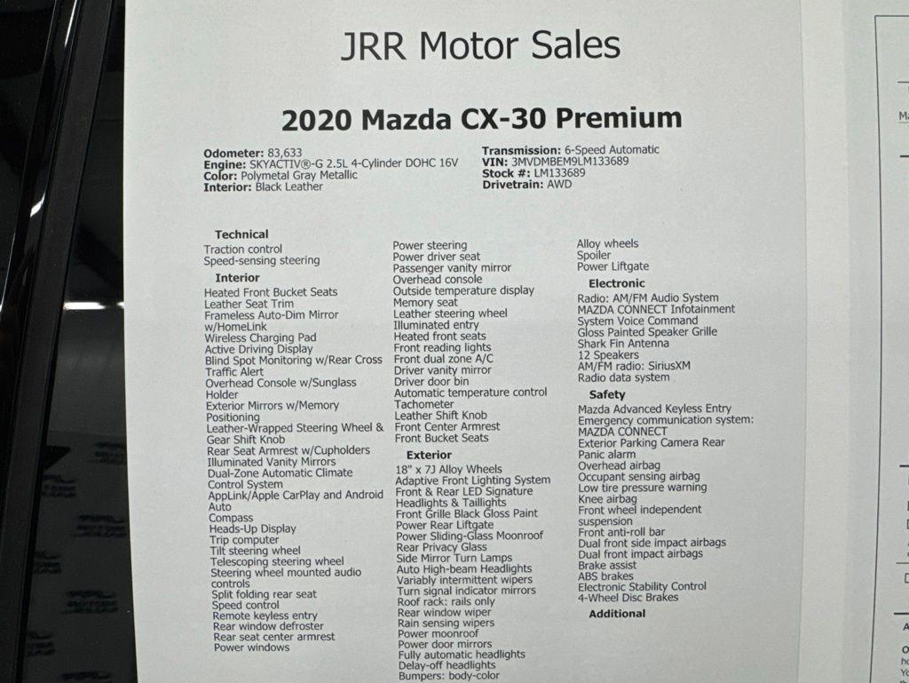 Mazda CX-30 Premium Package AWD 2020