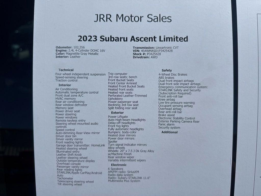 Subaru Ascent Limited 7-Passenger 2023
