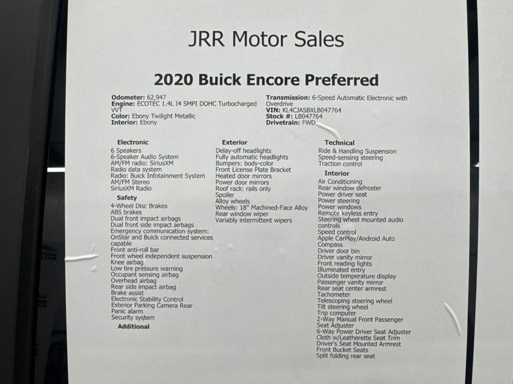 Buick Encore FWD 4dr Preferred 2020