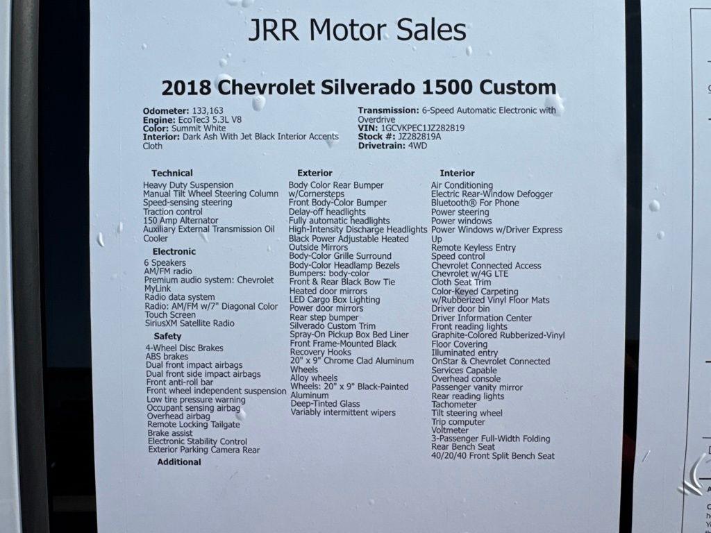 Chevrolet Silverado 1500 4WD Double Cab 143.5" Custom 2018