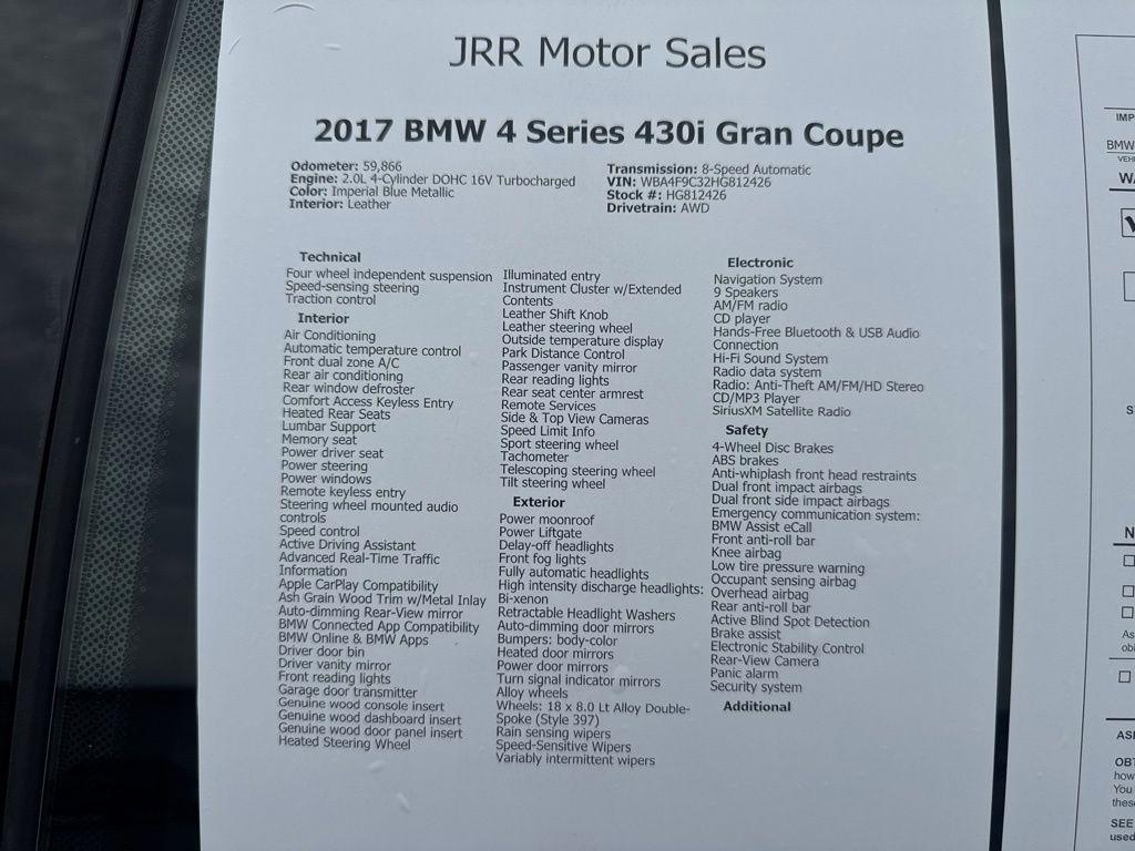 BMW 4 Series 430i xDrive Gran Coupe SULEV 2017