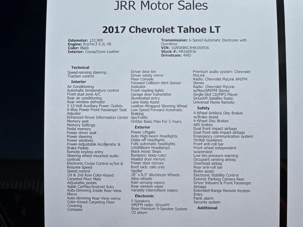 Chevrolet Tahoe 4WD 4dr LT 2017