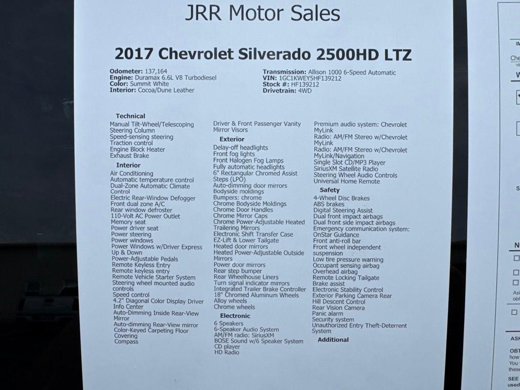 Chevrolet Silverado 2500HD 4WD Crew Cab 153.7" LTZ 2017