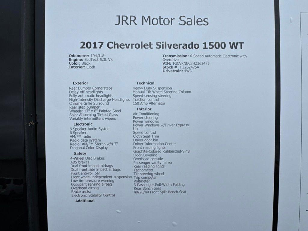 Chevrolet Silverado 1500 4WD Double Cab 143.5" Work Truck 2017