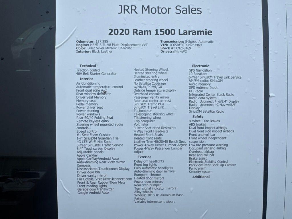 RAM 1500 Laramie 4x4 Crew Cab 6'4" Box 2020