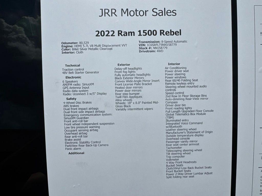 RAM 1500 Rebel 4x4 Crew Cab 5'7" Box 2022