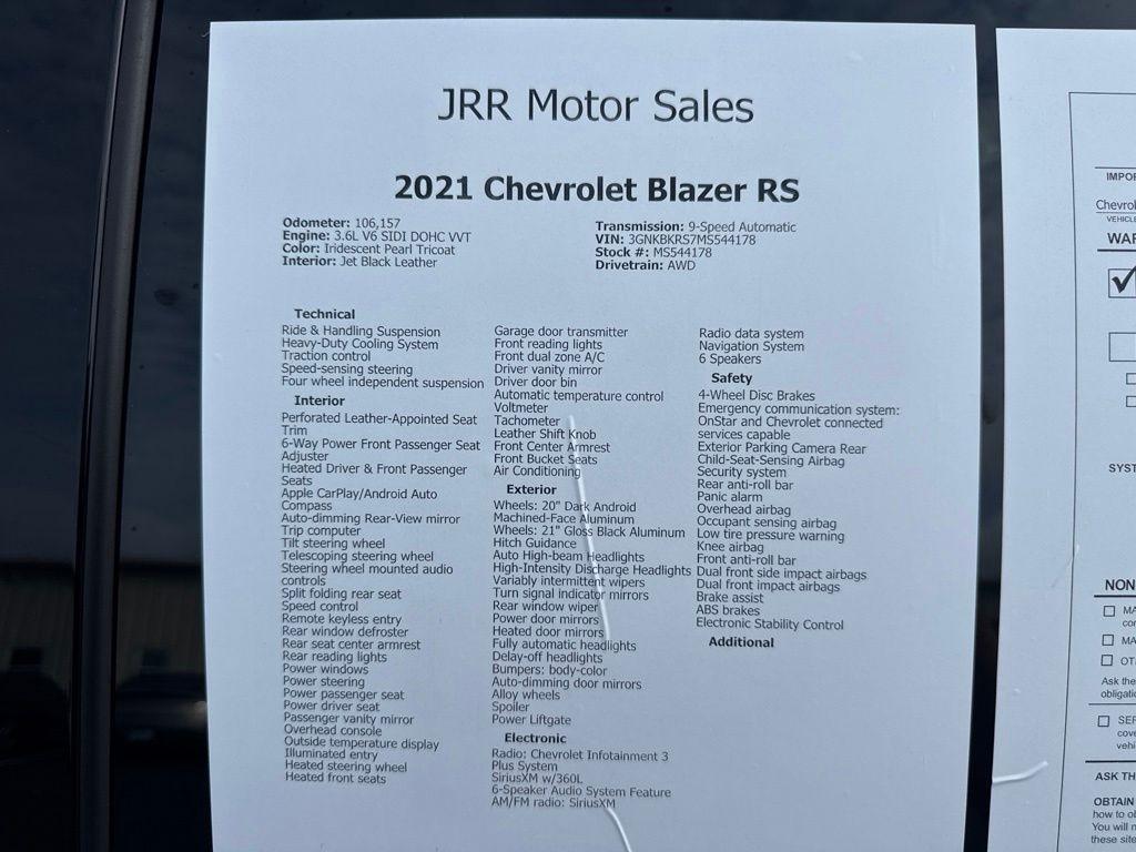 Chevrolet Blazer AWD 4dr RS 2021