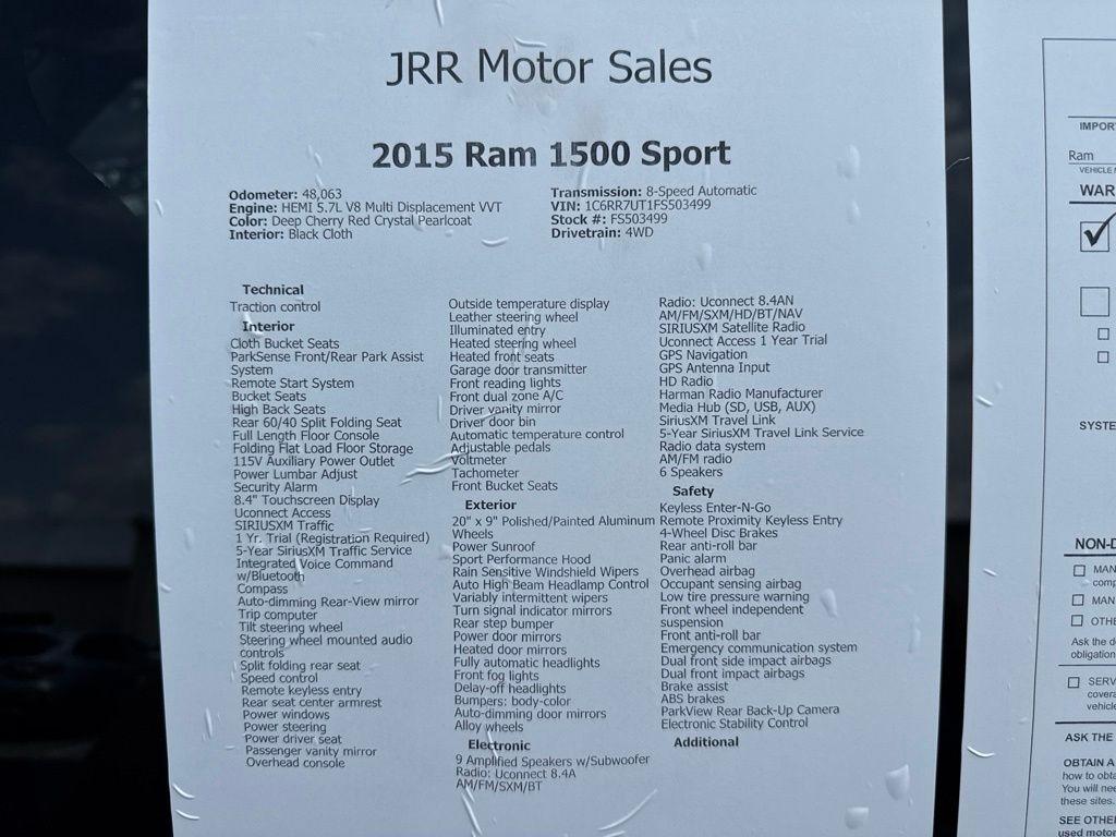 RAM 1500 4WD Crew Cab 149" Sport 2015