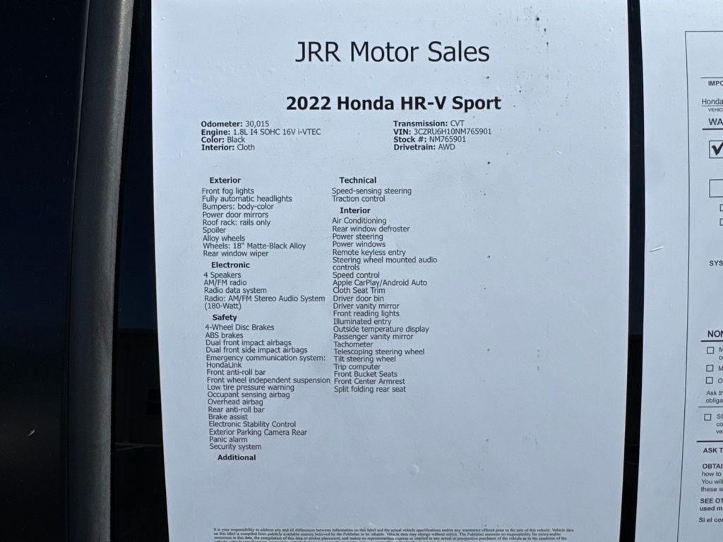 Honda HR-V Sport AWD CVT 2022