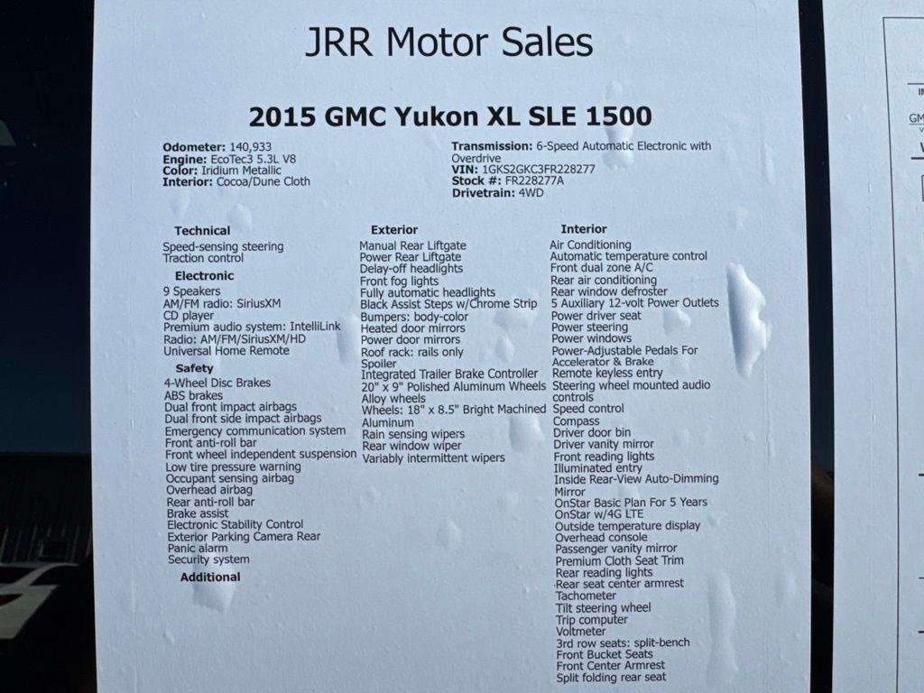 GMC Yukon XL 4WD 4dr SLE 2015