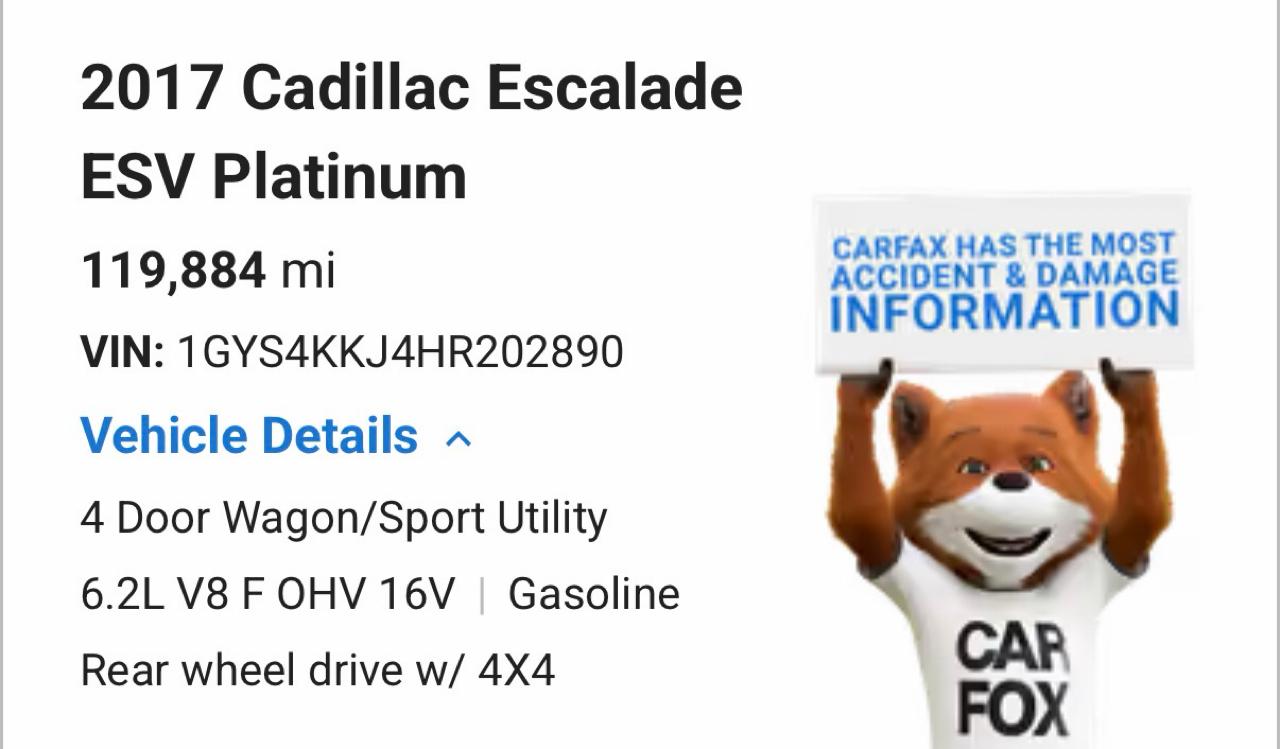 Cadillac Escalade ESV Platinum 4WD 2017