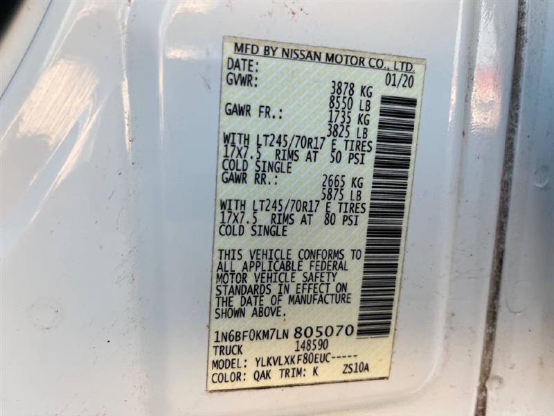 Nissan NV Cargo 1500 S 2020