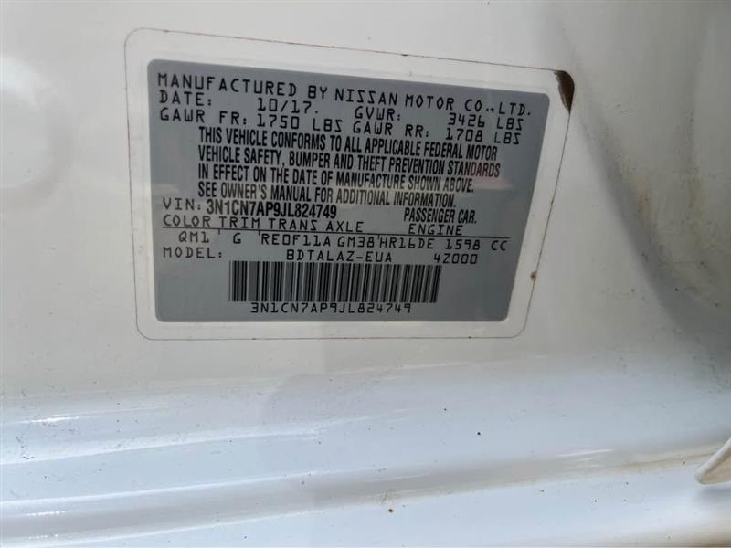 Nissan Versa 1.6 S 5M 2018