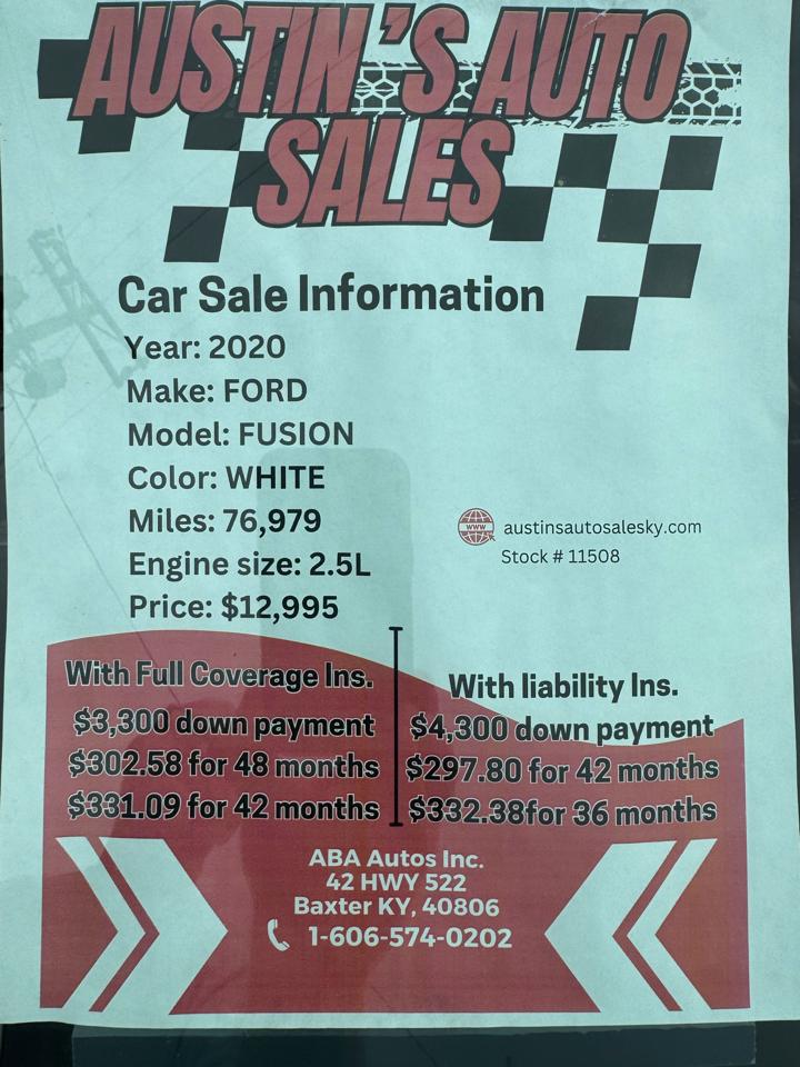 Ford Fusion SE 2020
