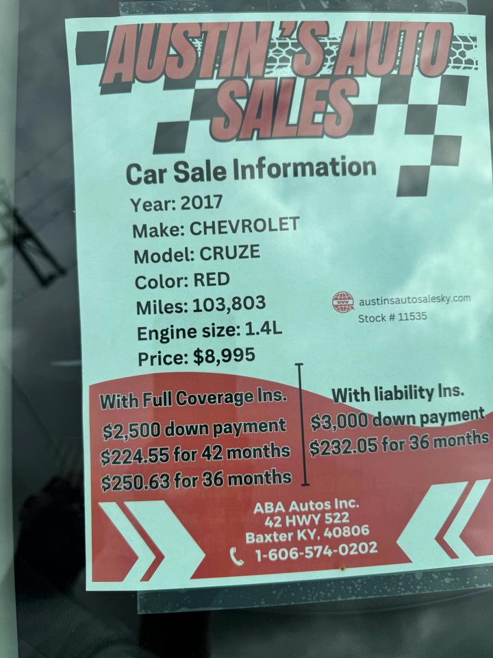 Chevrolet Cruze LT 2017