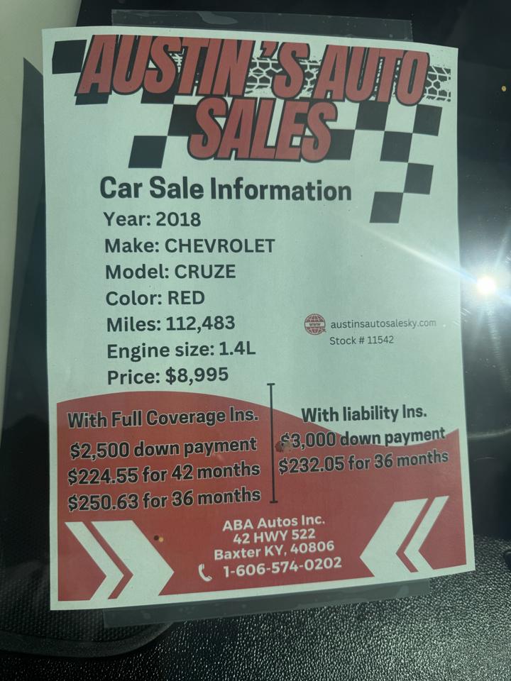 Chevrolet Cruze LT 2018