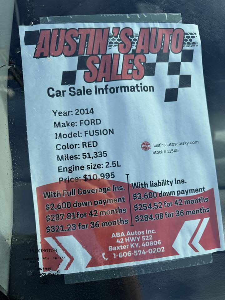 Ford Fusion SE 2014