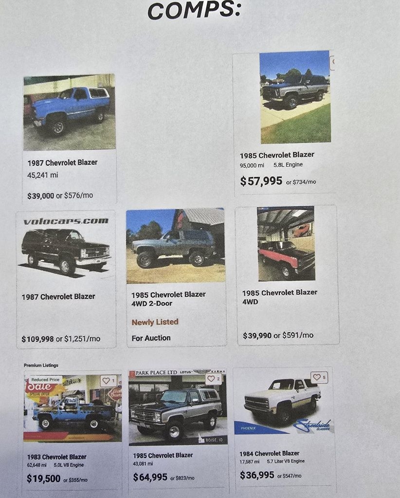 Chevrolet C/K 10 Blazer  1985