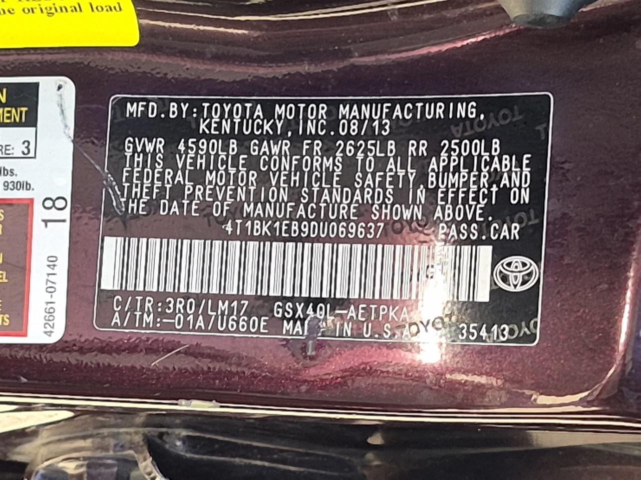 Toyota Avalon Limited 4D Sedan 2013