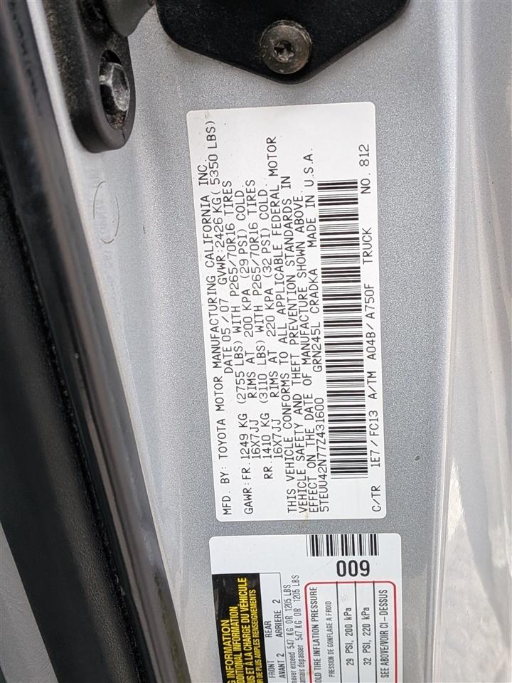 Toyota Tacoma Access Cab V6 Auto 4WD 2007