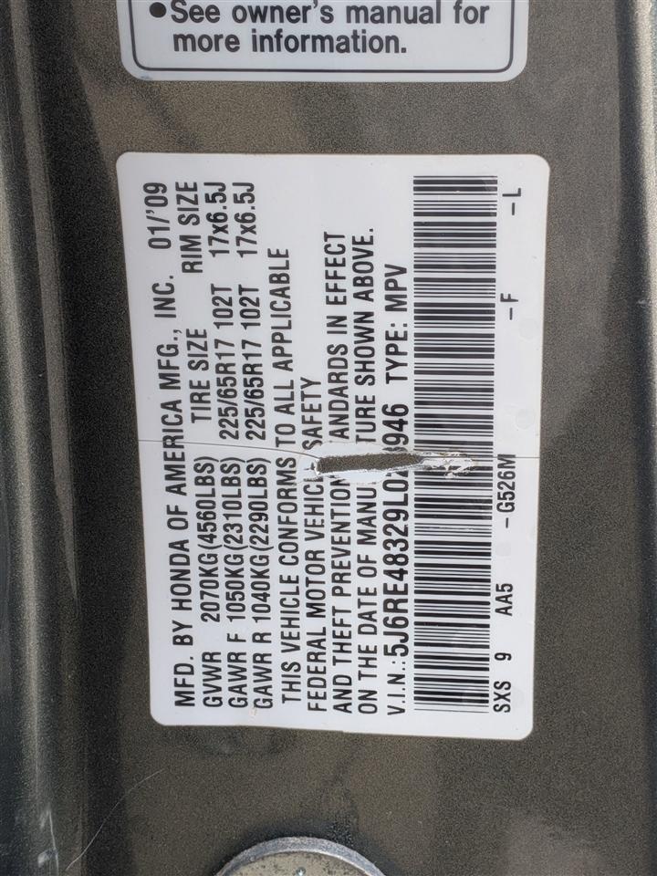 Honda CR-V LX 4D SUV 4WD 2009