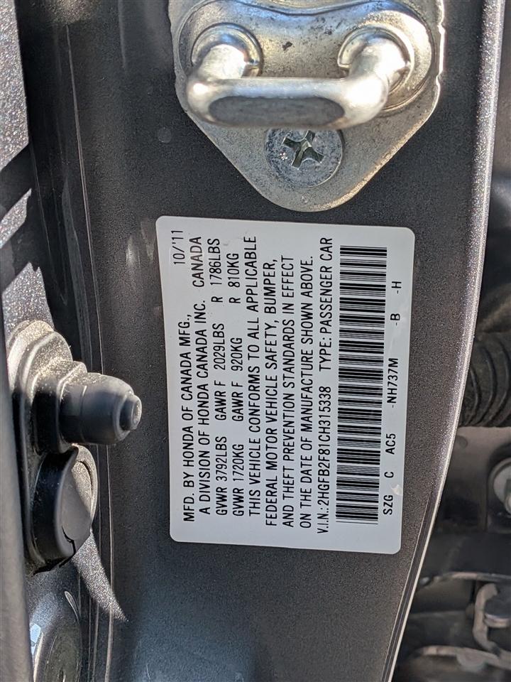 Honda Civic EX Sedan 5-Speed AT 2012