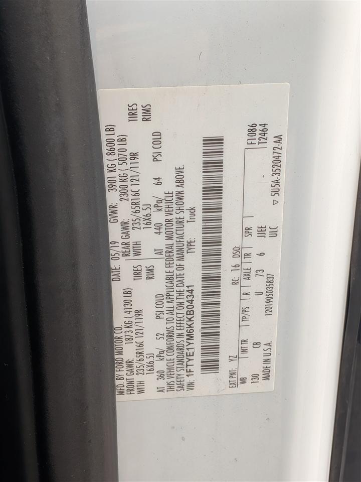 Ford Transit 150 Van Low Roof w/Sliding Pass. 130-in. WB 2019