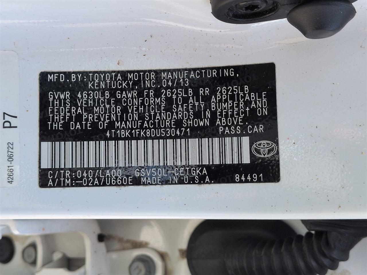 Toyota Camry XLE V6 2013