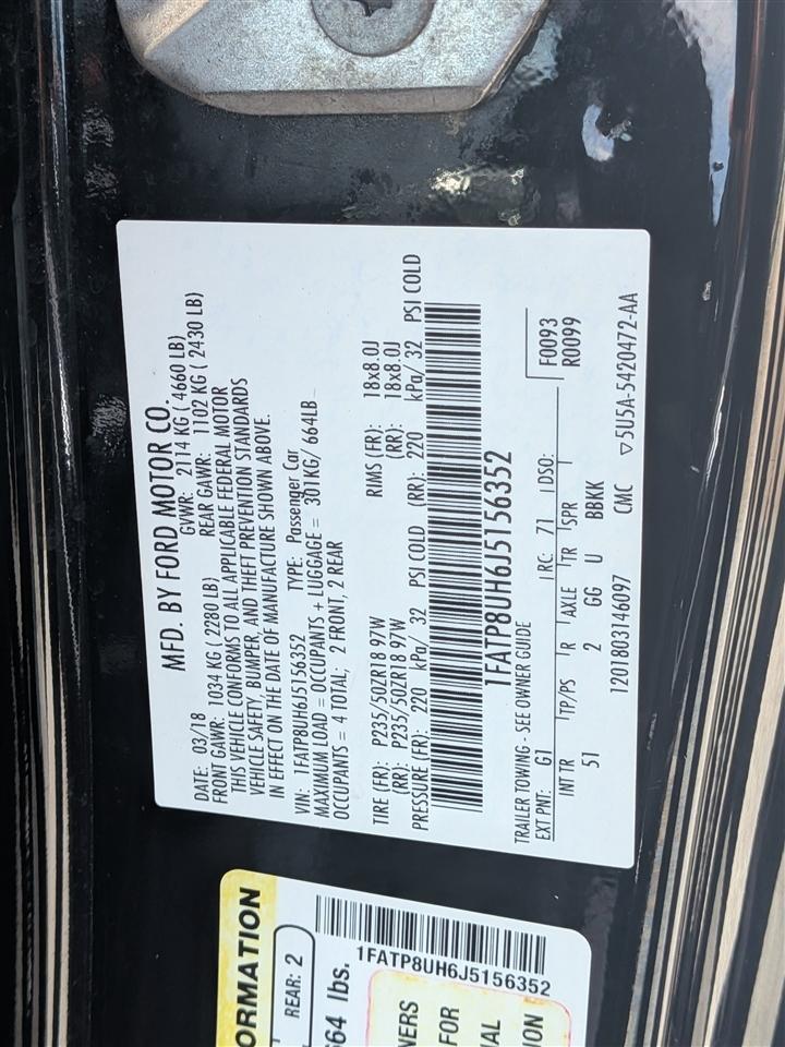 Ford Mustang EcoBoost Premium Convertible 2018