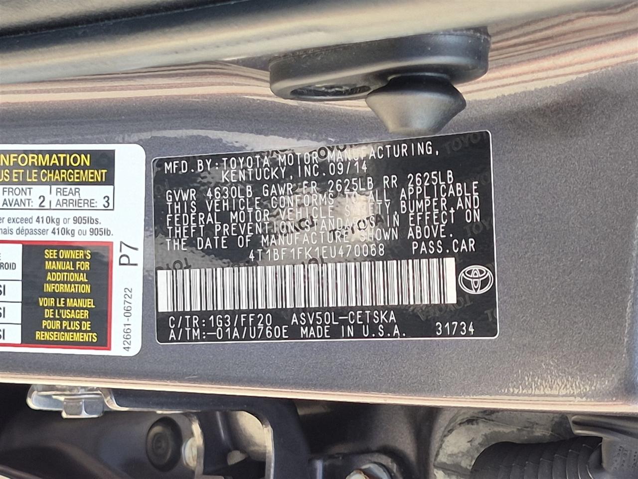 Toyota Camry SE Sport 2014