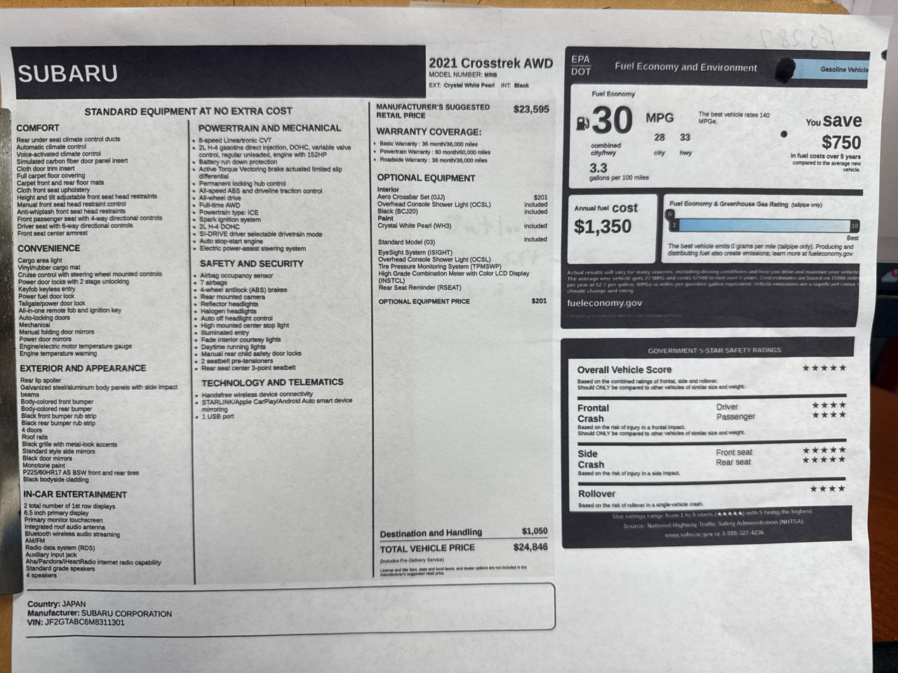 Subaru Crosstrek 2.0i CVT 2021