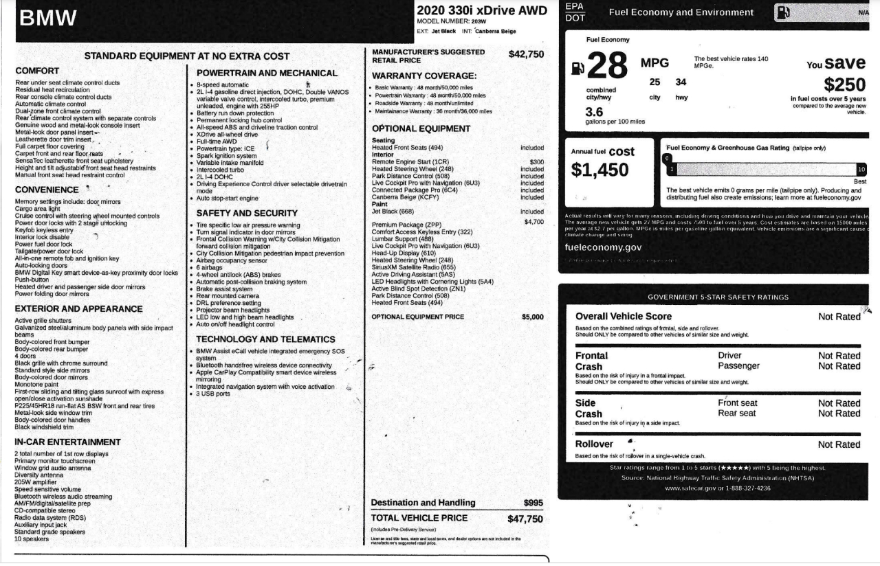 BMW 3-Series 330i xDrive 2020